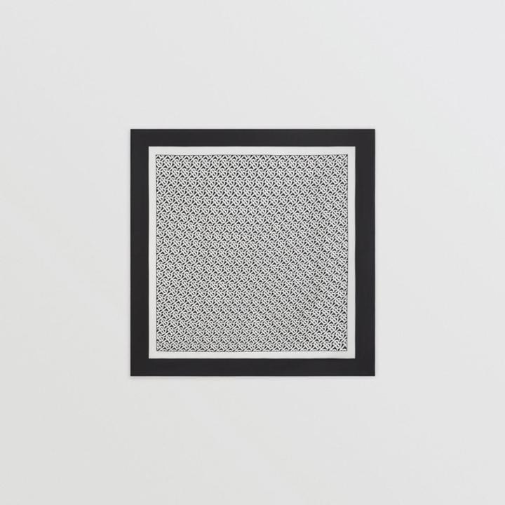 Burberry Burberry Monogram Print Silk Square Scarf, White