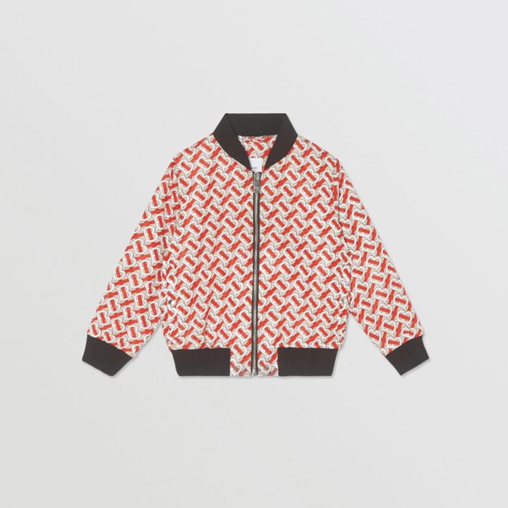 Burberry Burberry Childrens Monogram Print Nylon Bomber Jacket, Size: 10y, Red