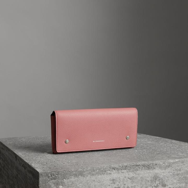 Burberry Burberry Two-tone Leather Continental Wallet, Pink