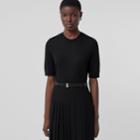 Burberry Burberry Short-sleeve Monogram Motif Wool Silk Cashmere Top, Size: Xs