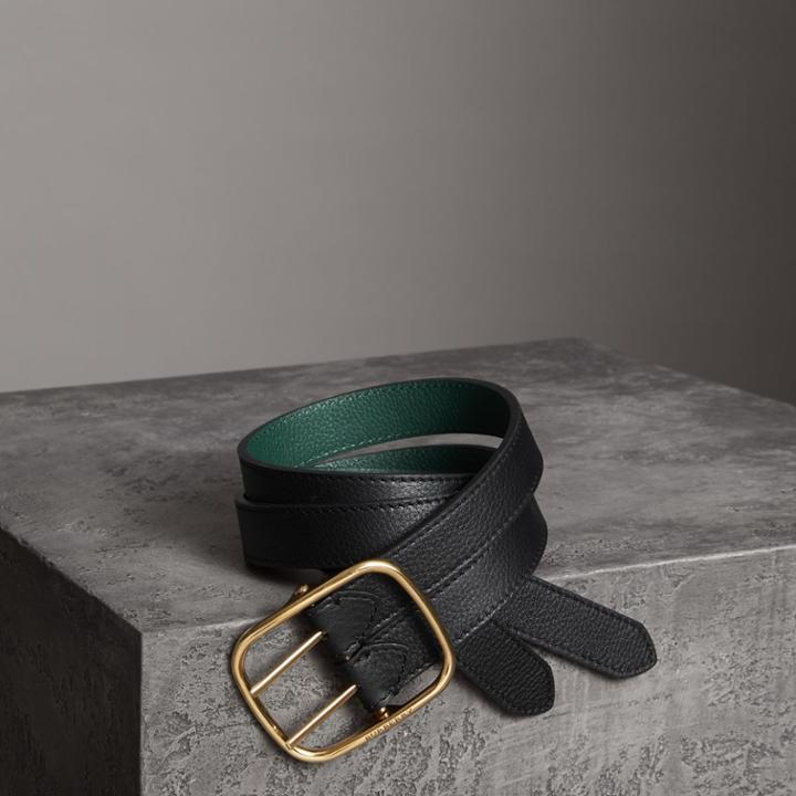 Burberry Burberry Double-strap Leather Belt, Size: 100, Black