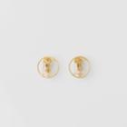 Burberry Burberry Gold-plated Monogram Motif Earrings, Yellow