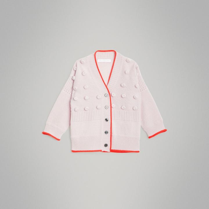 Burberry Burberry Childrens Contrast Knit Wool Cashmere Cardigan, Size: 2y, Purple