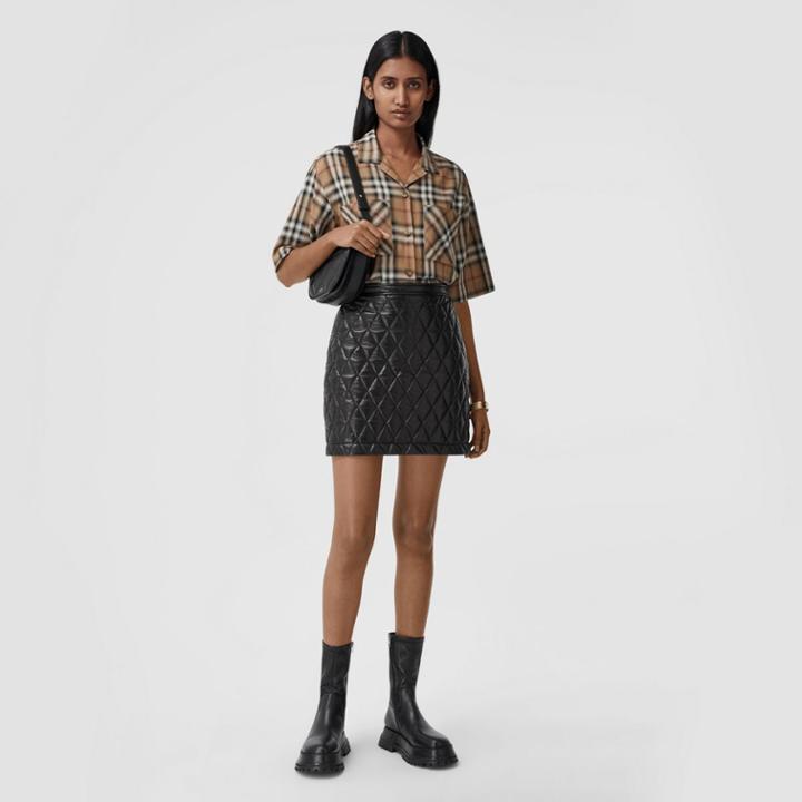 Burberry Burberry Ombr Check Cotton Twill Bowling Shirt, Size: 08