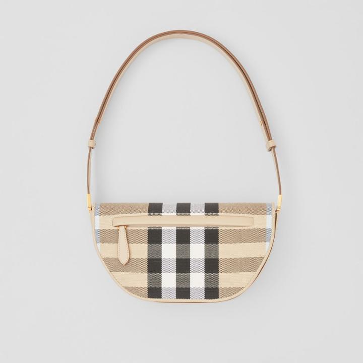 Burberry Burberry Small Check Canvas And Leather Olympia Bag