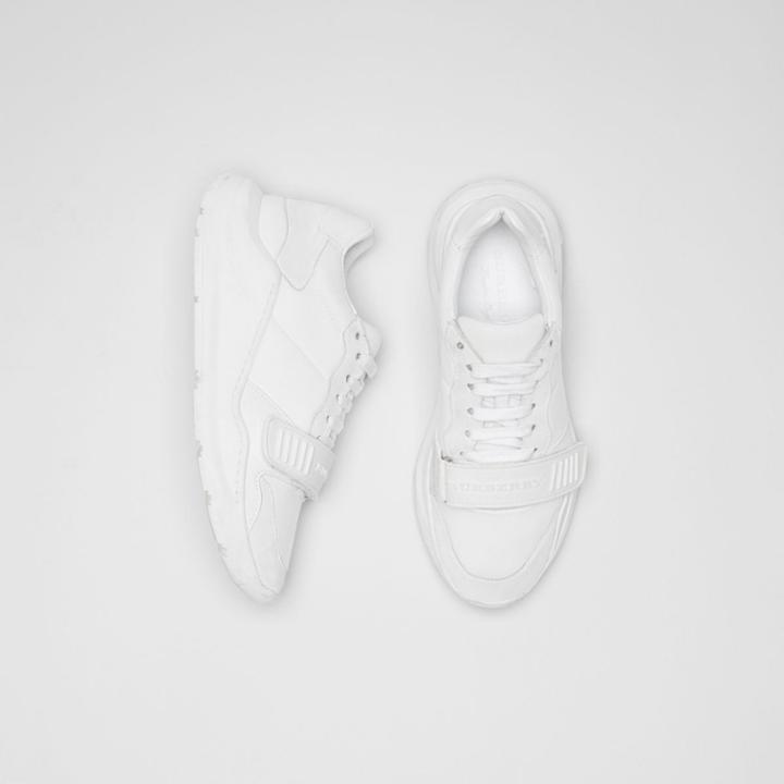 Burberry Burberry Suede, Neoprene And Leather Sneakers, Size: 38, White