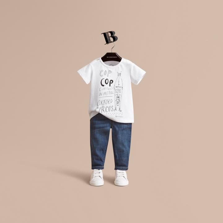 Burberry Burberry London Icons Print Cotton T-shirt, Size: 12m, White
