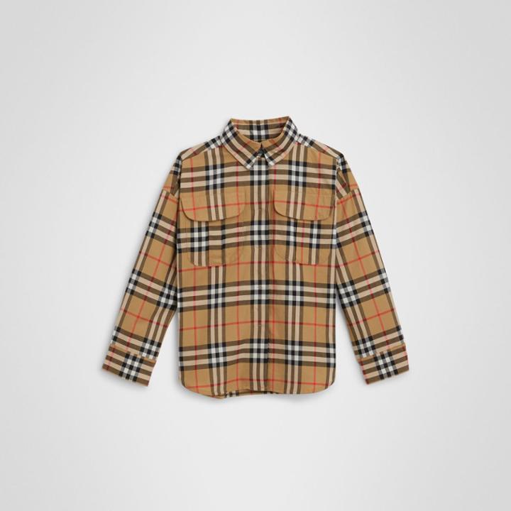 Burberry Burberry Childrens Vintage Check Cotton Shirt, Size: 6y, Yellow