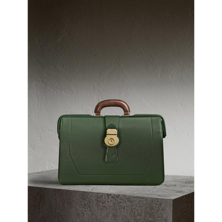 Burberry Burberry The Dk88 Doctor's Bag With Alligator, Green