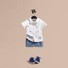 Burberry Burberry Embroidered Nautical Motif Cotton Oxford Shirt, Size: 3y, White