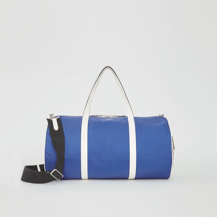 Burberry Burberry Large Colour Block Vintage Check Barrel Bag, Blue