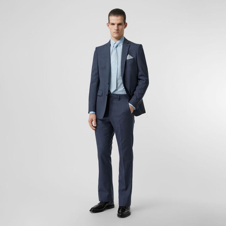 Burberry Burberry Classic Fit Wool Mohair Tailored Trousers, Size: 38, Blue