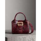 Burberry Burberry The Small Buckle Tote In Python, Red