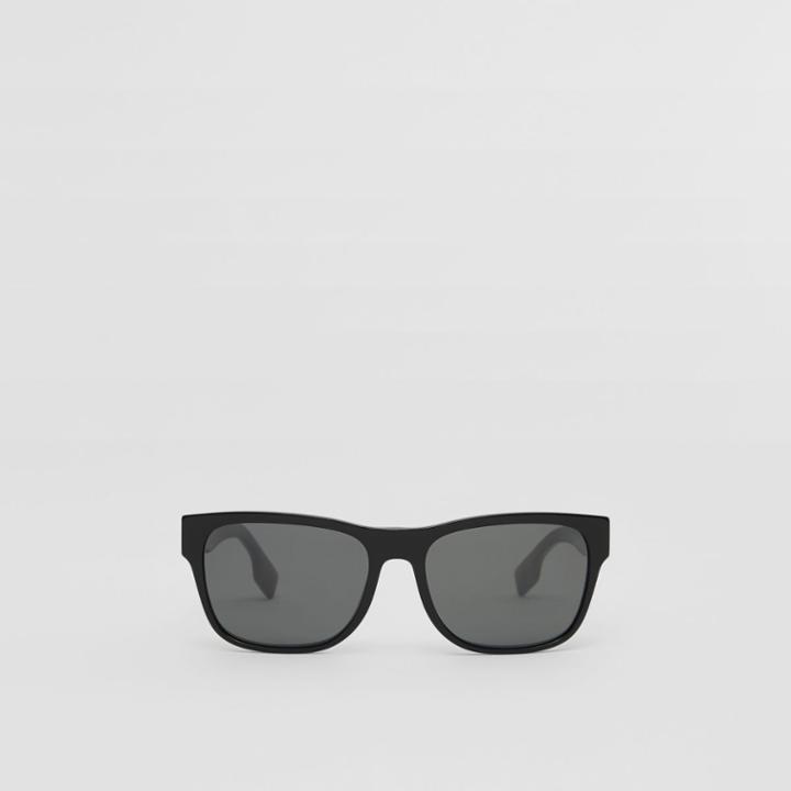 Burberry Burberry Logo Appliqu Square Frame Sunglasses, Black