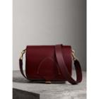 Burberry Burberry The Square Satchel In Bridle Leather, Red