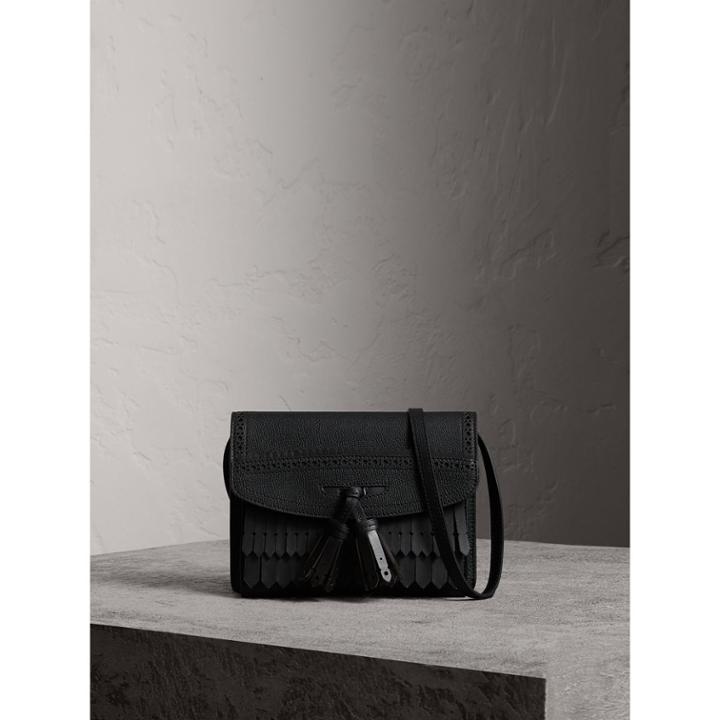 Burberry Burberry Brogue And Fringe Detail Leather Crossbody Bag
