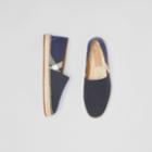 Burberry Burberry Overdyed House Check And Cotton Canvas Espadrilles, Size: 41, Blue