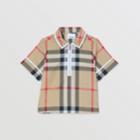 Burberry Burberry Childrens Check Cotton Zip-front Polo Shirt, Size: 10y