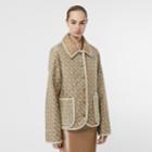 Burberry Burberry Monogram Print Quilted Silk Jacket, Size: 00, Beige