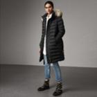 Burberry Burberry Detachable Fur Trim Down-filled Puffer Coat With Hood, Size: Xs, Black