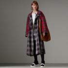 Burberry Burberry Check And Tartan Cotton Trench Coat, Size: 04, Blue