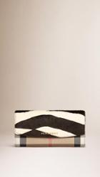 Burberry Zebra Print And House Check Continental Wallet
