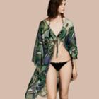 Burberry Burberry Floral Print Cotton Kaftan, Blue