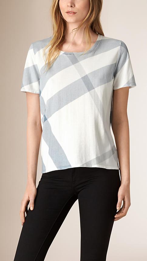 Burberry Brit Check Print Cotton T-shirt