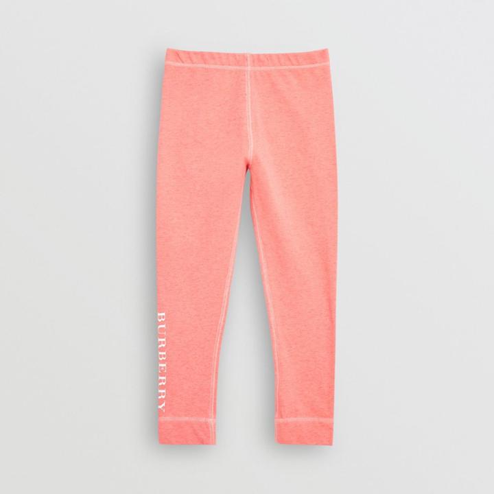Burberry Burberry Childrens Logo Print Stretch Cotton Leggings, Size: 12y, Pink
