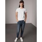 Burberry Burberry Check Cuff Stretch Cotton T-shirt, Size: M, White