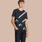 Burberry Burberry Abstract Check Print Cotton T-shirt, Size: Xs, Blue