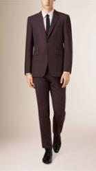 Burberry Burberry Modern Fit Wool Half-canvas Suit, Size: 56l, Purple