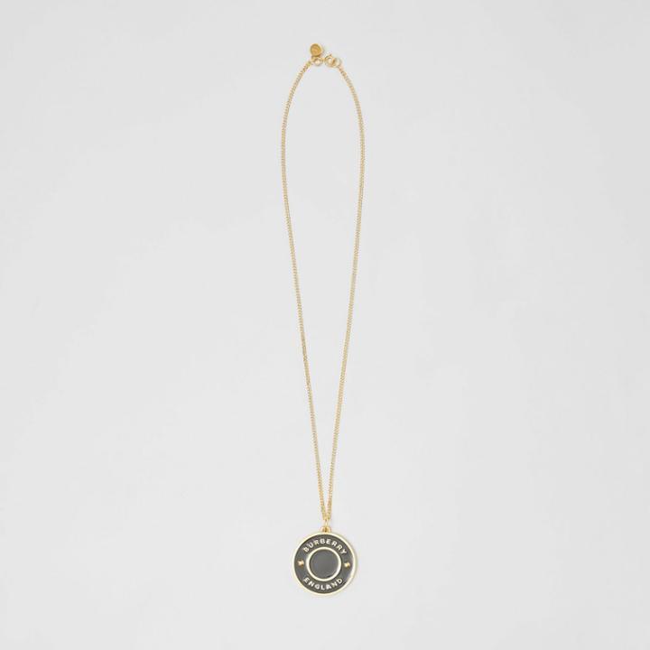 Burberry Burberry Logo Medallion Gold-plated Chain Necklace, Yellow
