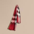 Burberry Burberry Lightweight Check Silk Scarf, Red