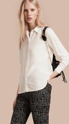 Burberry Lace Collar Silk Shirt