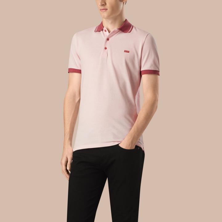 Burberry Burberry Contrast Trim Cotton Piqu Polo Shirt, Pink