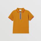 Burberry Burberry Childrens Icon Stripe Detail Cotton Zip-front Polo Shirt, Size: 10y