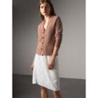 Burberry Burberry Cable Knit Detail Cashmere Cardigan, Pink