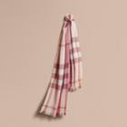 Burberry Burberry Lightweight Check Wool Cashmere Scarf, Pink