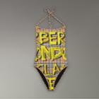 Burberry Burberry Graffiti Print Vintage Check Halterneck Swimsuit