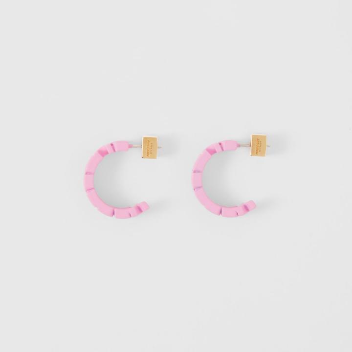 Burberry Burberry Varnished Logo Hoop Earrings