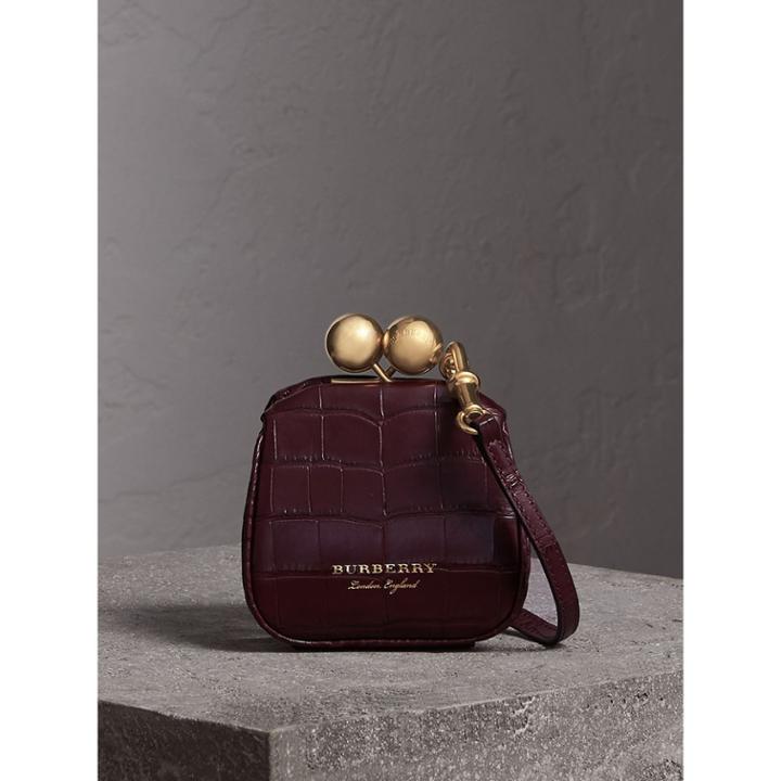 Burberry Burberry Mini Alligator Frame Bag, Red