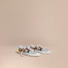 Burberry Burberry Peony Rose Print Canvas And Leather Sneakers, Size: 38.5, Orange