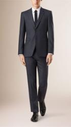 Burberry Burberry Modern Fit Check Wool Half-canvas Suit, Size: 48s, Blue