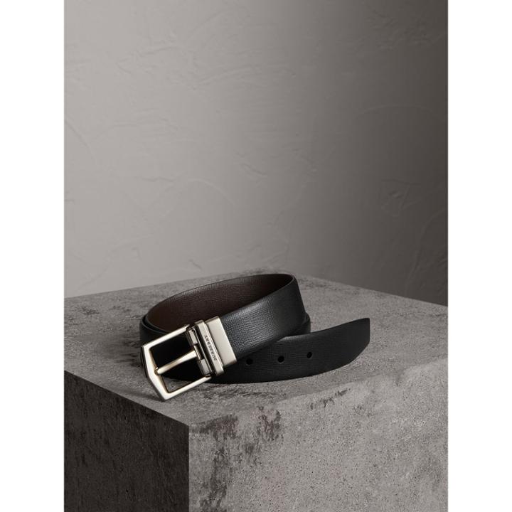 Burberry Burberry Reversible London Leather Belt, Size: 80, Black