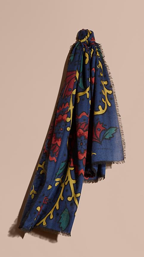 Burberry Floral Print Cashmere Scarf