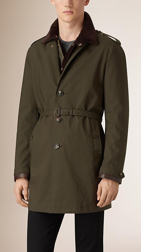 Burberry Brit Showerproof Cotton Coat With Removable Quilted Jacket