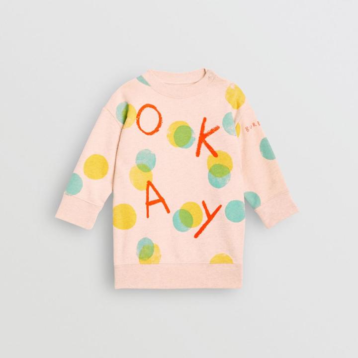 Burberry Burberry Childrens Oversized Spot Print Cotton Sweater Dress, Size: 6m, Beige