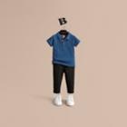 Burberry Burberry Check Placket Cotton Piqu Polo Shirt, Size: 3y, Blue