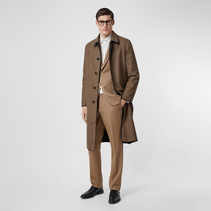 Burberry Burberry Reversible Check Wool Lab Coat, Size: 36, Beige